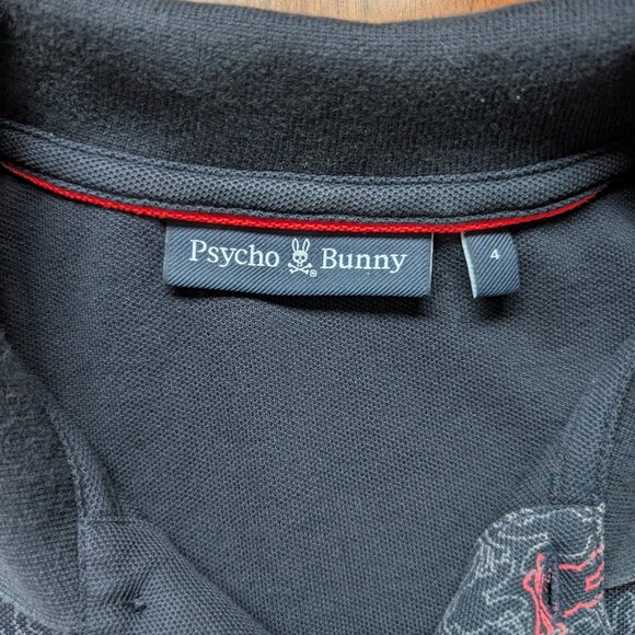 Psycho Bunny Polo Shirt Size 4 All Over Print - Picture 5 of 7